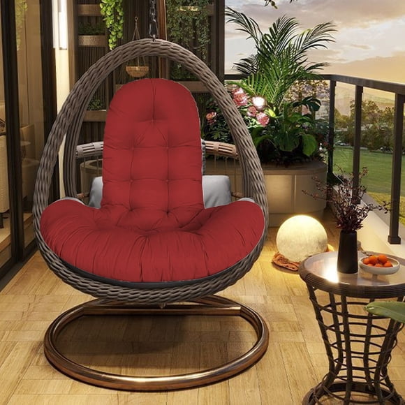 Iumwxz Thickened Basket Cushion Swing Chair Hanging Non Slip Cradle Soft Large Washable Indoor Outdoor Sofa Padded Living Room 1 Pack Wine