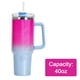 thumbnail image 2 of Vaso de 40 oz con asa y tapa con pajita, taza de viaje de acero inoxidable reutilizable y aislada que mantiene las bebidas frías, botella para agua, té helado o café, 2 of 5