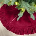 thumbnail image 3 of Christmas Tree Skirt 60 Inches Velvet Ruffled Edge Large Premium Plush Tree Stand Cover Perfect For Merry Christmas Holiday Gathering Decoration, 3 of 5