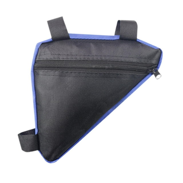 Bolsa de almacenamiento para cuadro de bicicleta, bolsa triangular para bicicletas, bolsillo lateral impermeable, para tubo delantero de bicicleta de Negro Azul