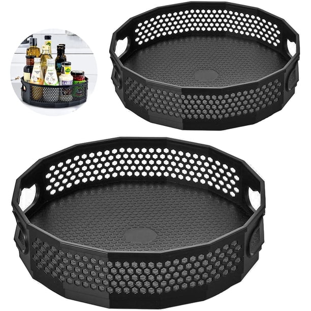 2 estantes giratorios para especias, estante giratorio para especias, estante giratorio para especias de cocina, organizador de plástico para tarros de botellas de aceite de especias (negro) esquí esquí Gafas de esquí