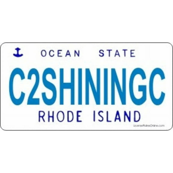 Design It Yourself Custom Rhode Island Plate #2. Free Personalization on Plate