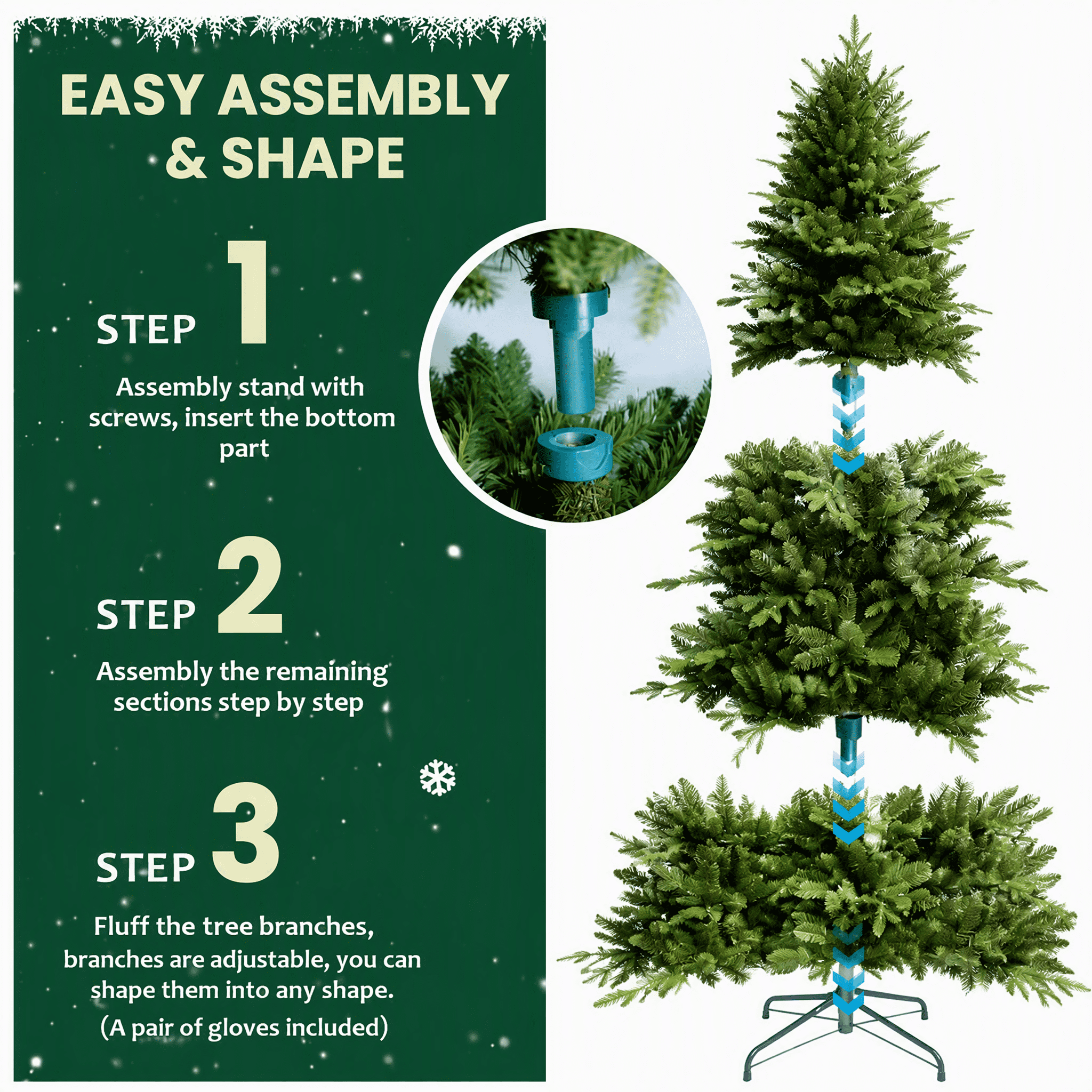 7ft Smart Prelit Christmas Tree 2126 Tips 340 RGB LED Lights 50 Functions Indoor Decor
