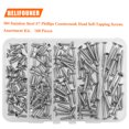 thumbnail image 5 of #7 X 1/2"" 5/8"" 3/4"" 1"" 1-1/4"" Juego De Tornillos Para Madera Helifouner 160 Piezas Kit Surtido De Tornillos Autorroscantes De Cabeza Avellanada Phillips Tornillos Para Madera De Cabeza Plana Phil, 5 of 5