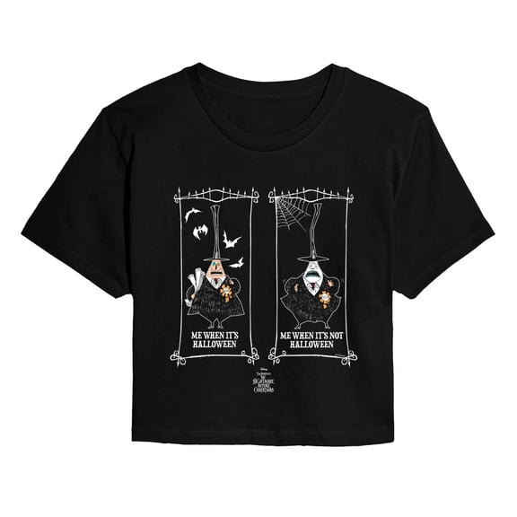 The Nightmare Before Christmas - When It's Halloween - Juniors Cropped Graphic T-Shirt