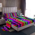 thumbnail image 1 of Erosebridal Teens Cheepah Print Sheet Set Full, Cartoon Rainbow Bedding Sets Full Size, Colorful Stripe Decor, 1 of 6