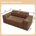 thumbnail image 4 of Traumliebe Sofa-in-a-Box Memory Foam 2 Seater Adult Living Room Couch with Corduroy Fabric Loveseat Brown, 4 of 10