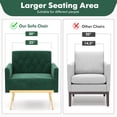 thumbnail image 6 of Modern Velvet Accent Chair with Button Tufted Back Golden Metal Legs & Foot Pads For Daily Life, 6 of 8
