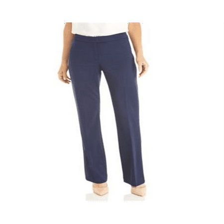 Anne Klein Women's Flare Leg Stretch Twill Pants Blue Size 16
