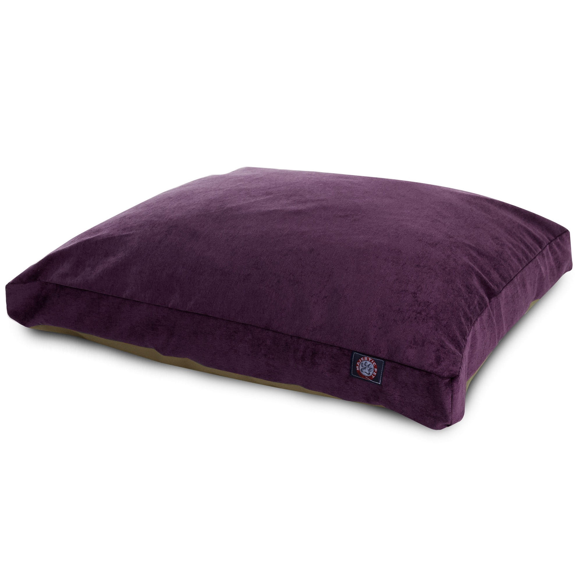 Majestic Pet | Villa Velvet Shredded Memory Foam Rectangle Pet Bed For Dogs, Removable Cover, Aubergine, Large