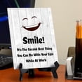 thumbnail image 2 of Smile! It's The Second Best Thing You Can Do With Your Lips While At Work Table Sign with Acrylic Stand (6x8“) | Funny Office Motivational Decor, 2 of 7