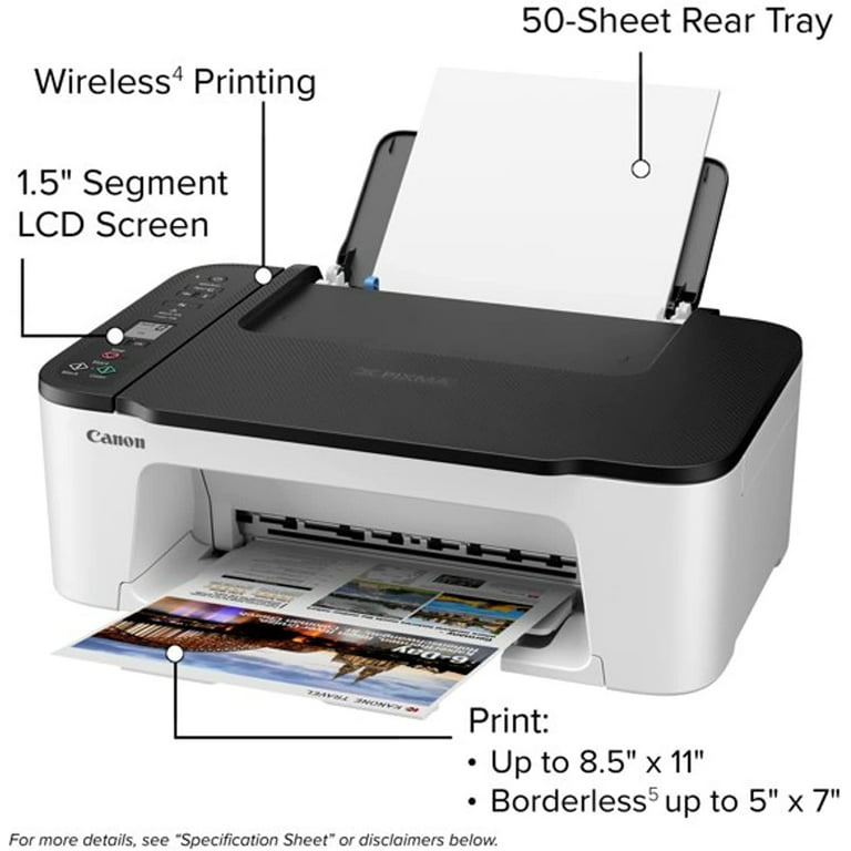 Tyggegummi efterklang melodrama Canon Wireless Inkjet All in One Printer Print Copy Scan Fax Mobile Printing  with LCD Display USB and WiFi Connection with NeeGo Printer Cable -  Walmart.com