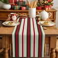 thumbnail image 4 of Table Runner 71 Inches Long, Green White Red Striped Linen Table Runners Dresser Scarf Runner for Bedroom Kitchen Home Party Dining Tables Decor Abstract Geometric Art, 4 of 8