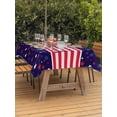 thumbnail image 4 of 60x120 Inch Outdoor Tablecloth with Umbrella Hole Zipper Rectangle Independence Day Rectangular Tablecloths Outside Waterproof American Flag Red Blue Star Striped Patio Table Cover for Picnic Party, 4 of 8