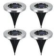 thumbnail image 1 of Juego de 4 luces solares de 8 LED, luces solares blancas, luces de jardín impermeables para exteriores, jardín, patio, luz blanca, 1 of 5