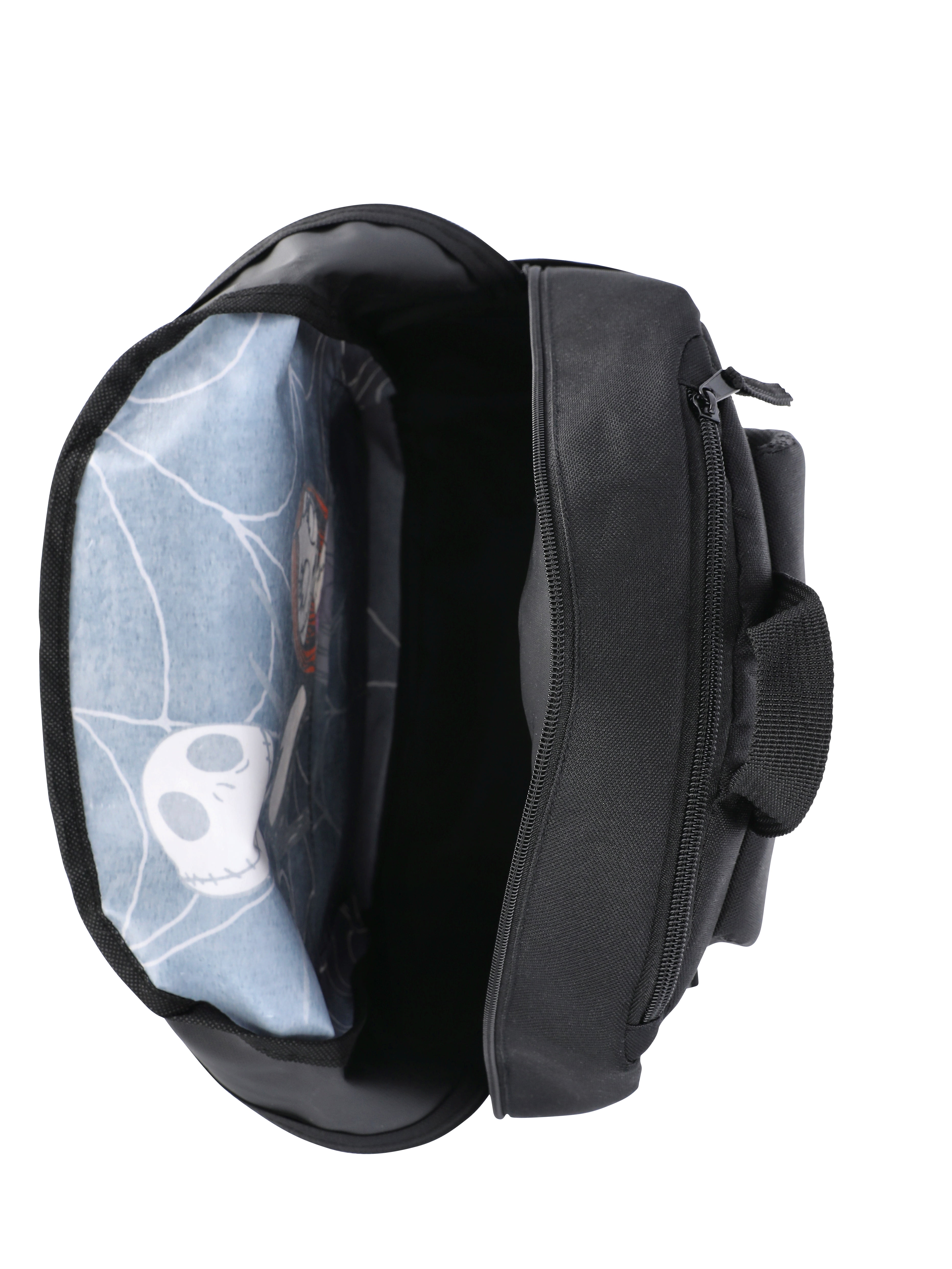 Disney Nightmare Before Christmas Jack & Sally Kids' Unisex Hooded 17" Backpack, Black/White