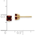 thumbnail image 2 of 14K Yellow Gold 4mm Princess Cut Garnet Earrings (5 X 5) Made In India xe60ga, 2 of 5