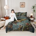 thumbnail image 4 of Feelyou Farmhouse Bass Fish Bedding Comforter Set, Rustic Fishing Animal Twin Comforter Sets, Vintage Lodge Cabin Reversible Bedding Set, Luxury Bedroom Decor, 2pcs, 4 of 8