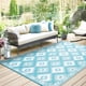 thumbnail image 1 of MeyJey Tapete para Exteriores de 6'x9', Reversible, Impermeable, de Gran Tamaño, para Interiores y Exteriores, para Vehículos Recreativos, Acampar, Patio, Verde Azulado, 1 of 8
