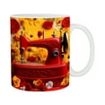thumbnail image 2 of Fiudx Taza de Máquina de Coser Floral, Divertida Taza de Café, Regalo para Amantes de La Costura, Taza Decorativa para El Hogar, La Oficina, La Cocina, Apta para Microondas y Lavavajillas, Cerámica d, 2 of 5
