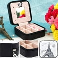 thumbnail image 3 of GFDYREE Portable Gift Jewelry Box for Earring Necklace Bracelet Ring, Travel Storage Case with Doublelayer Design, Made of Materials (Double-decker Eiffel Tower), 3 of 7