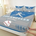 thumbnail image 3 of jejeloiu Baseball Game Twin Sheet Sets,Sport City Twin Fitted Sheet,Los Angeles Flat Sheet For Boys Teens,Ultra Soft Home Decor,3-Piece, 3 of 7
