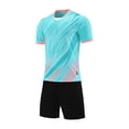 thumbnail image 4 of Ccpelsie Boys 2 Piece Summer Outfits Short Sleeve Tshirts and Elastic Waist Shorts Casual Texture Sets(E,7-8 Years), 4 of 4
