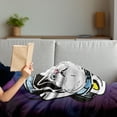 thumbnail image 3 of Outer Space Soft Flannel Fleece Throw Blanket, Kitten in Astronaut Hat Looks at Cosmic Rays UFO Universe Celestial Theme, Cozy Plush for Indoor and Outdoor Use, 50" x 70", Purple White, by Ambesonne, 3 of 5