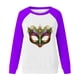 thumbnail image 5 of Xuyuer Mardi Gras Shirts for Women Shirt Funny Mask Graphic Tee Carnival Long Sleeve Shirt V Neck Top, 5 of 6