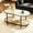 Black, variant on Zimtown Rustic Coffee Table, Oval Shape Glass Coffee Table with 2 Tier Storage Shelf & Tempered Glass Tabletop for Small Space, Living Room, Black