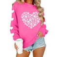 thumbnail image 6 of Avrnliq Womens Valentine Sweatshirt Hot Pink Heart Print Oversized Cozy Long Sleeve Cute Valentine's Day Gift for Her Girlfriend Casual Romantic Top,Size XL, 6 of 8