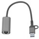 thumbnail image 2 of USB to Ethernet adapter Type C RJ45 1000 Mbps aluminum alloy plug and play USB 3.0 hub for laptop computer phone RJ45 1000 Mbps, 2 of 5