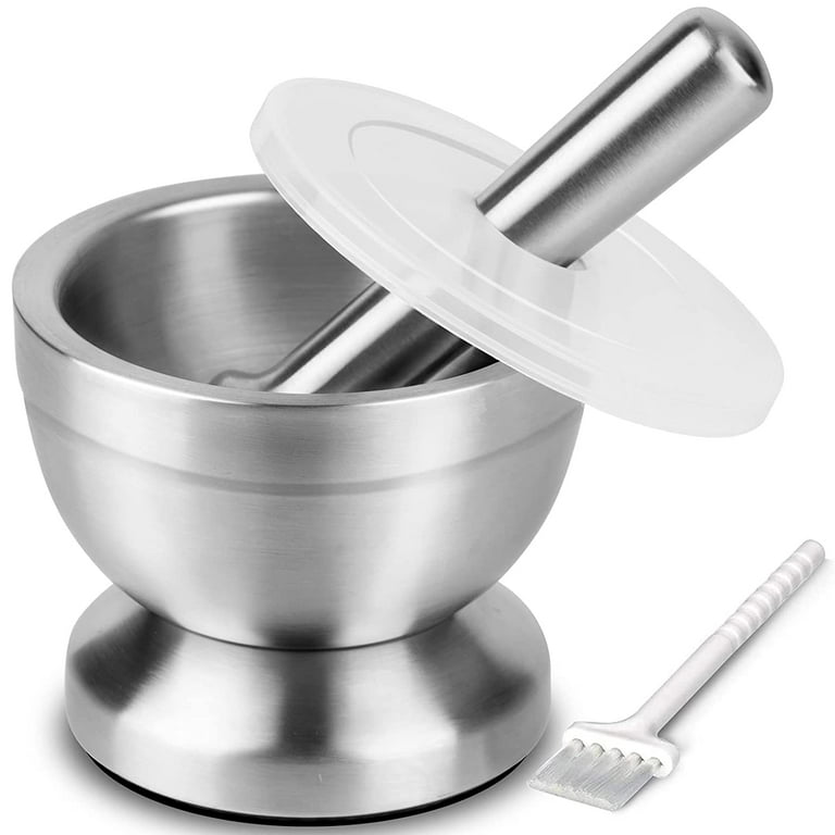 Stainless Steel Mortar and Pestle Set, Heavy Polished Manual Grinder,  Enhanced Performance Spice Grinder, High Efficiency Pill Crusher, Herb  Bowl, Pesto Powder - Yahoo Shopping