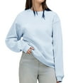 thumbnail image 4 of VISALY Pullover Crewneck Sweatshirt Tunic Sweatshirt Oversized Sweatshirts Hoodies Crewneck Sweaters Casual Tops Comfy Fall 2025 Casual Sweaters Winter Sweatshirts Fashion Sweatshirt Light Blue 4Xl, 4 of 9