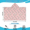 thumbnail image 2 of Pink Cartoon Winged Unicorn Floral Pattern Hooded Bath Towel，50"x30" for Ages 3 To 12 Kids, Quick Dry Lightweight Soft Microfiber Hood Beach Towel Cover Up for Kids, 2 of 7