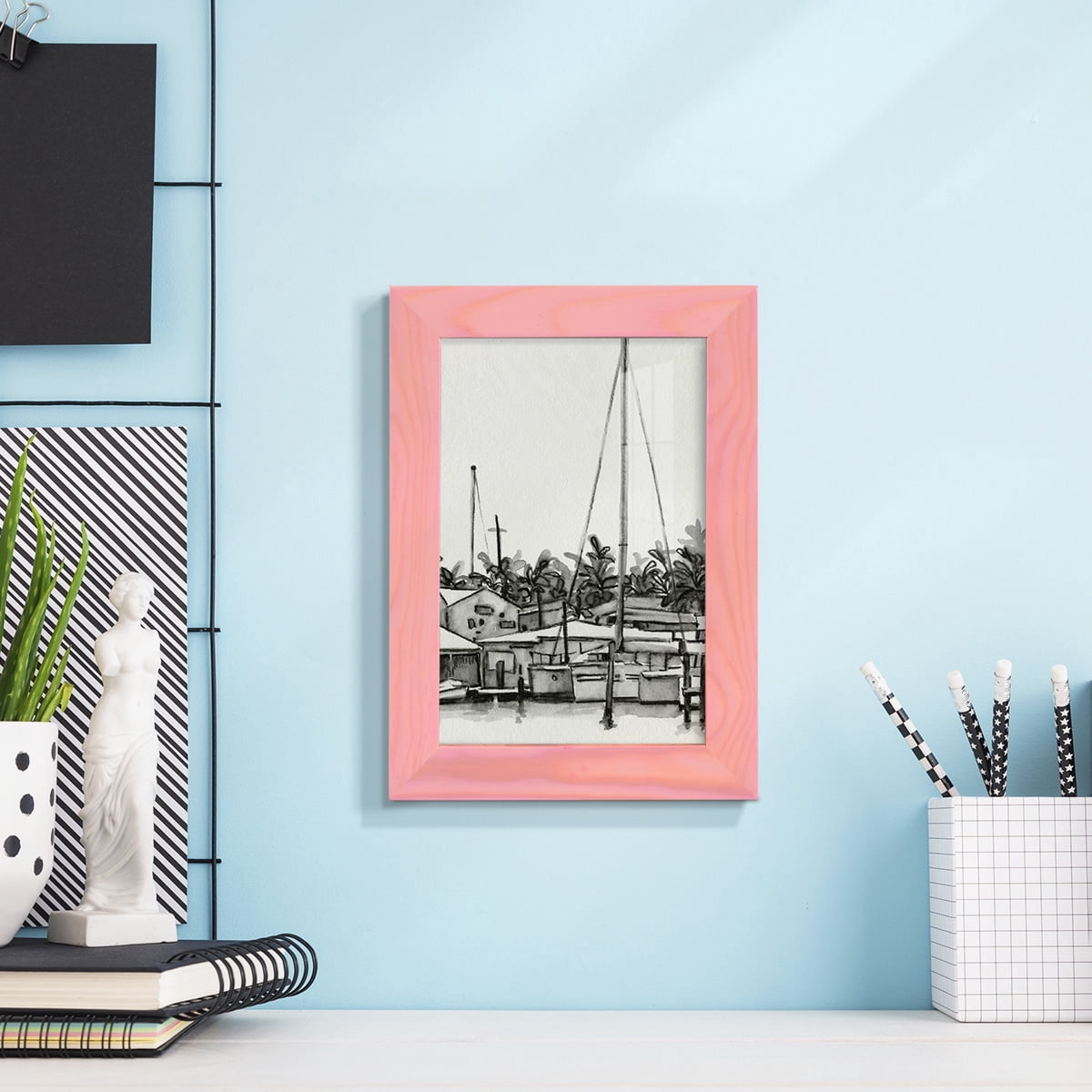 Neutral Tropics III - Framed Print w/glass - Sunset Pink