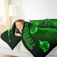 thumbnail image 4 of Homewish Modern Stereoscopic Geometric Queen Comforter Set,Baseball Sport Theme Bedding Sets,Green Black Bedding Comforter Set For Kids Boy,Microfiber Bedroom Decor Reversible,3pcs, 4 of 8