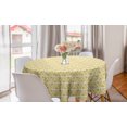 thumbnail image 1 of Geometric Round Tablecloth, Hand Drawn Triangles with Arcs Half Circles Doodle Design Artwork, Circle Table Cloth Cover for Dining Room Kitchen Decor, 60", Pale Earth Yellow White, by Ambesonne, 1 of 1
