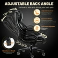 thumbnail image 4 of Qusaphy 800LBS Big and Tall Executive Office Chair, PU Leather Ergonomic Desk Chair with Adjustable Backrest and Thick Padded Cushion, Heavy Duty Chair for Home or Office Black, 4 of 9