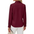 thumbnail image 3 of Siliteelon Women's Long Sleeve Button Down Shirts Wrinkle-Free Office Work Blouse, 3 of 8