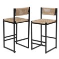 thumbnail image 6 of Topcobe Kitchen Bar Stools with Footrest Set of 2 Paper Rope Weave Dining Chairs Counter Height Barstool, Modern Furniture for Indoor, 6 of 17