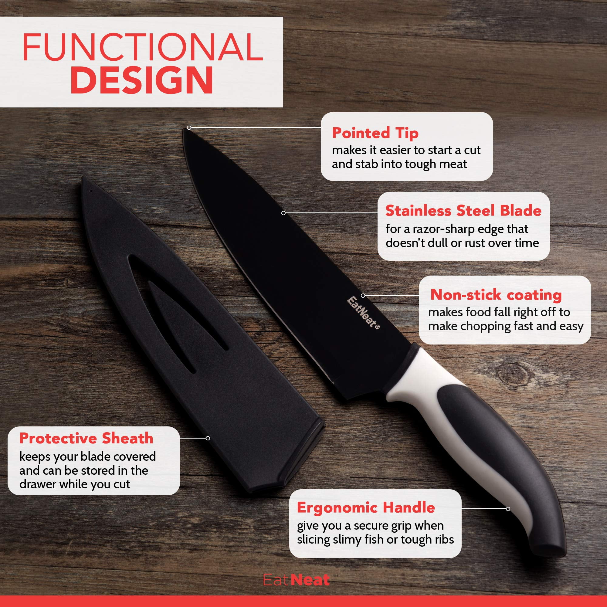 Eatneat Cutting Board & Knife Set