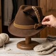 thumbnail image 4 of Byfri Felt Trilby Fedora Hat Jazz Style Oktoberfest Festival Hat for Men 24x12.5x28.5cm, 4 of 7