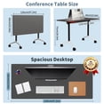 thumbnail image 2 of Folding Conference Table with Wheels, Rectangular Mobile Foldable Conference Room Table, Modular Meeting Training Table for Office, 2 of 5