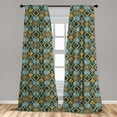 thumbnail image 5 of Ambesonne Geometric Curtains, Bullseye Modern Mosaic, Pair of 28"x95", Multicolor, 5 of 5