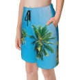thumbnail image 6 of PAYOHTO Boy Swim Trunks Medium Size 10-12 Teens Boy Beach Board Shorts Palm Trees Over Clear Blue Sky Quick Dry Bathing Suit Swimwear, 6 of 9