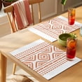 thumbnail image 4 of Orange Boho Placemats Set of 12 Vintage Southwestern Geometric Stripes Place Mats Indoor Wipeable Table Mats Washable Cloth Dining Table Placemats for Kitchen Holiday Party Home Decor 13x19 Inch, 4 of 9