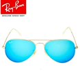 thumbnail image 1 of RB-Hip Hop-sunglasses Aviator Blue Mirror Lenses Gold Frame RB3025 Women / Men New, 1 of 5