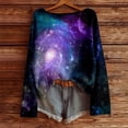 thumbnail image 2 of DHFJKG Sweaters For Women Long Sleeve Shirts Galaxy Printed Lightweight Knit Pullover Ribbed Casual Loose Fit Crewneck Soft Blouse Spring Cozy Tops, 2 of 5