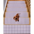 thumbnail image 2 of Purple Checkered Stair Treads for Wooden Steps Indoor Runner Rug Carpet, Farmhouse White Buffalo Plaid 10 Pieces Peel and Stick Staircase Step Treads Covers Washable Throw Door Mats, 30"x8", 2 of 6